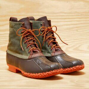 Todd Snyder x LL Bean Waxed Canvas Bean Boots Olive Mens 9 Made in USA NWOB